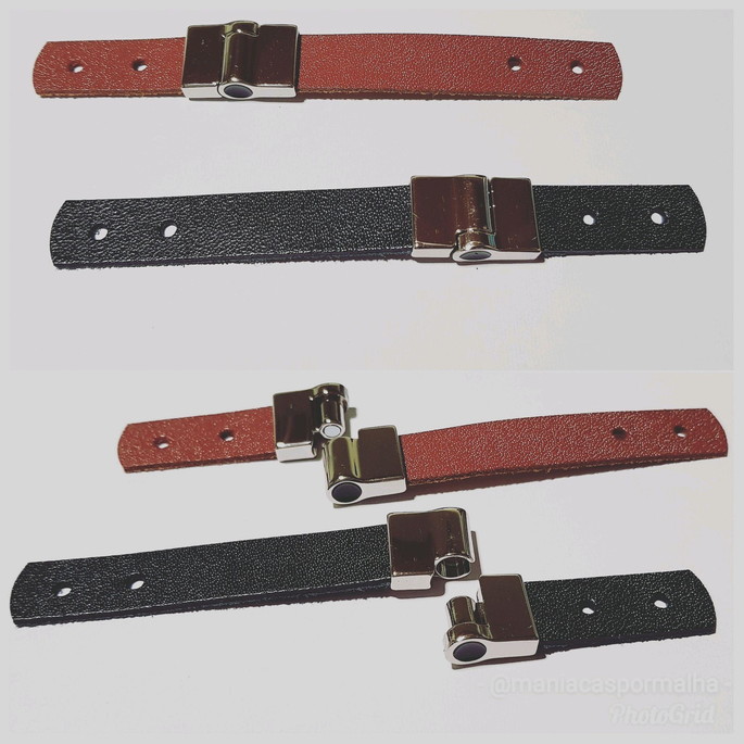 Imagem 1 - Fecho de Couro Legítimo com Ímã - Prata