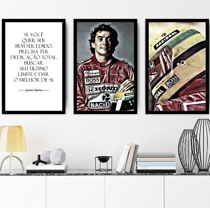 Imagem 2 - Quadro Decorativo Ayrton Senna Frases com Moldura