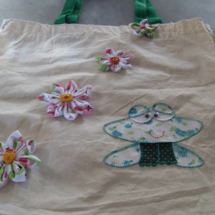 Imagem 3 - Ecobag de algodão crú com patchwork