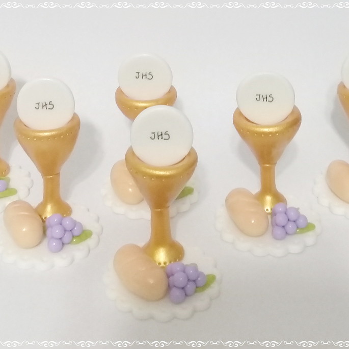 Imagem 1 - Kit 10 Apliques de Cálice com Pão e Uva