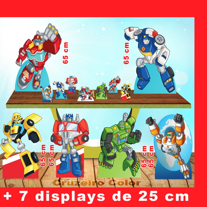 Imagem 1 - Totem Transformers Rescue Bots Enfeite De Aniversario