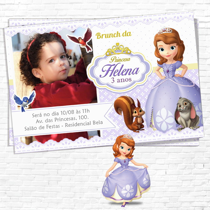 Imagem 1 - Convite Digital - Princesa Sofia com foto