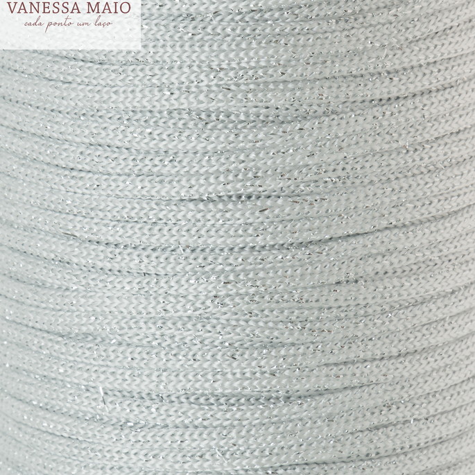 Imagem 2 - Fio náutico 5mm na cor Branco com Lurex Prata rolo com 330 m