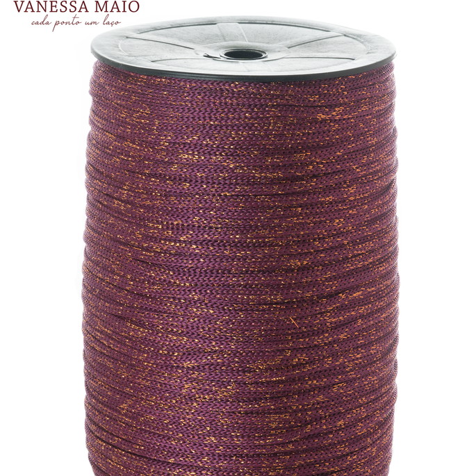 Imagem 1 - Fio náutico 5mm na cor Marsala com Lurex Cobre rolo com 330