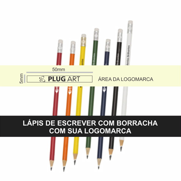 Imagem 1 - 50 Lápis de escrever com borracha com logomarca