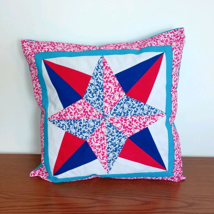 Imagem 3 - Capa para Almofada Estrela Patchwork