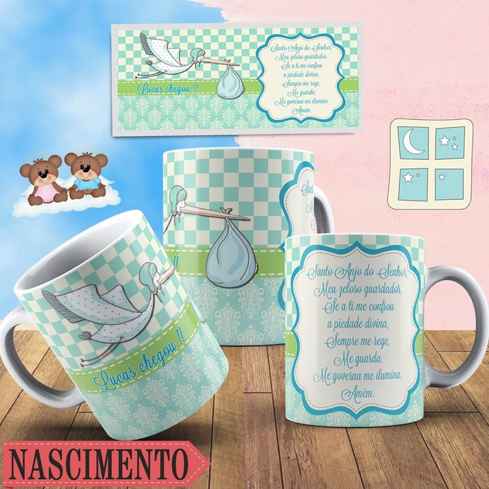 Imagem 1 - Caneca de polímero Personalizada Nascimento Menino