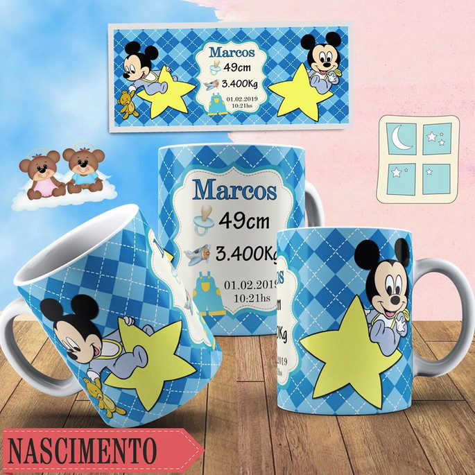 Imagem 1 - Caneca de polímero Personalizada Nascimento Mikey