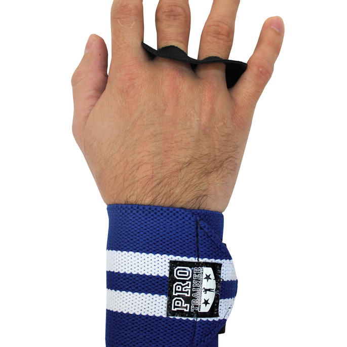 Imagem 2 - Luva Grip com Munhequeira Azul com Branco P