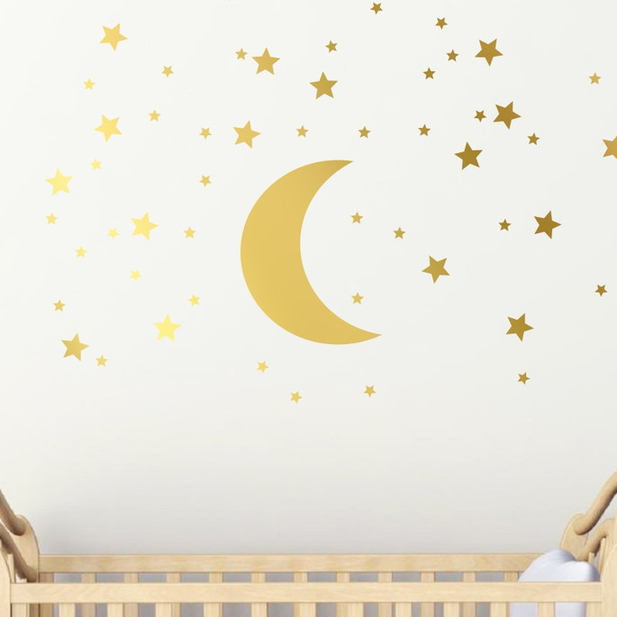 Imagem 1 - Adesivo lua + estrelas