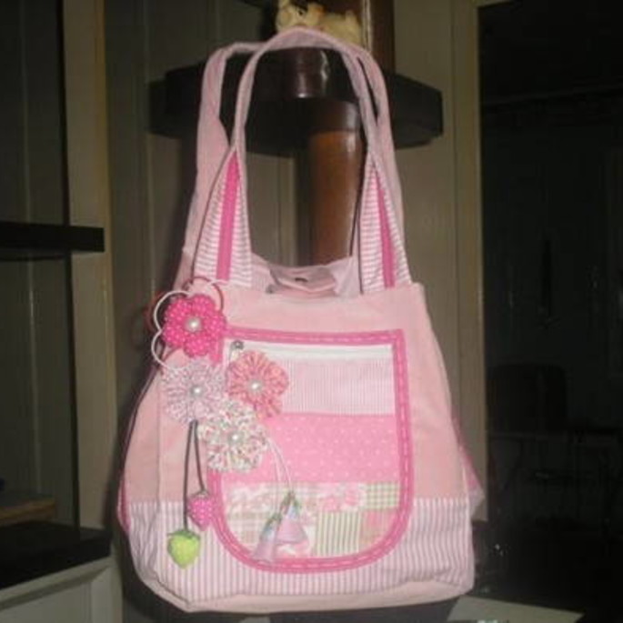 Imagem 1 - Bolsa Patchwork Tons de Rosa