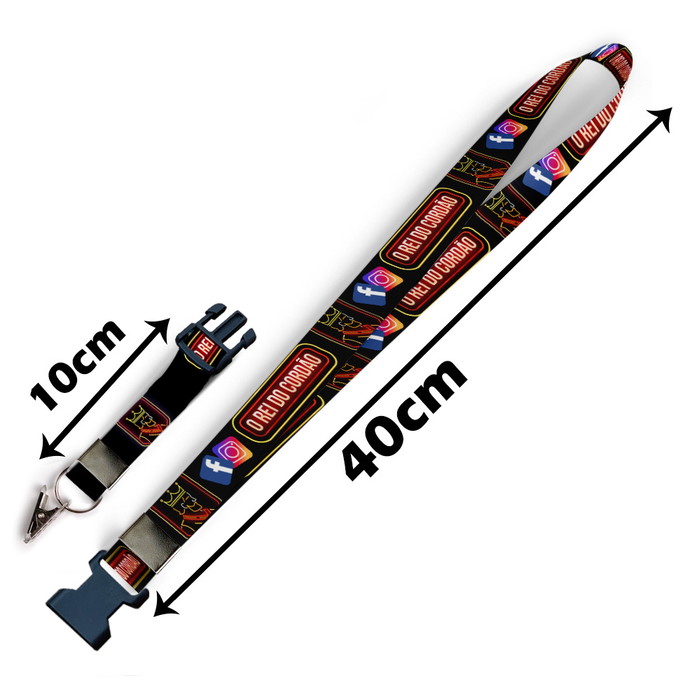 Imagem 2 - Cordão para Crachá Net C0519P com Fecho Bolsa e Jacaré