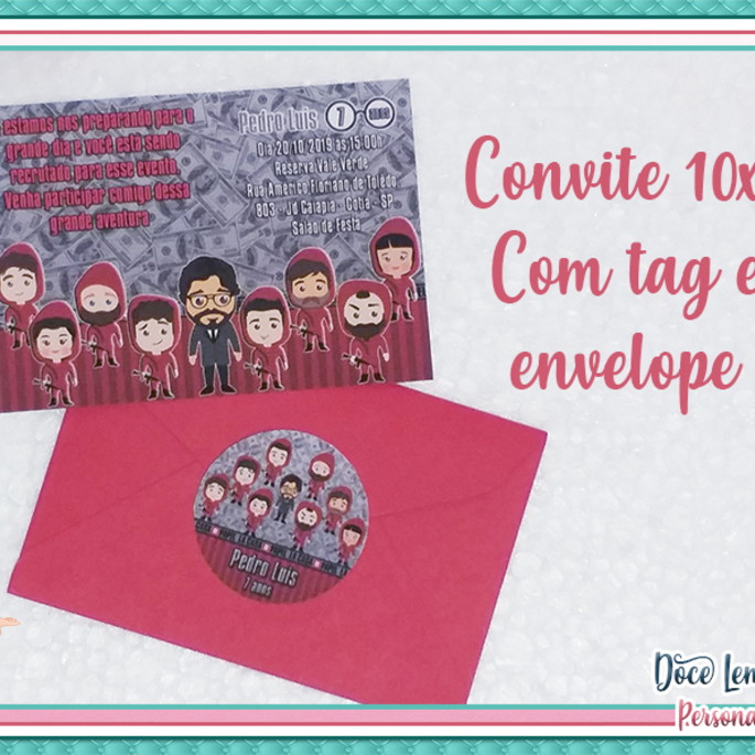 Imagem 1 - Convite 10x7 com Envelope e Tag