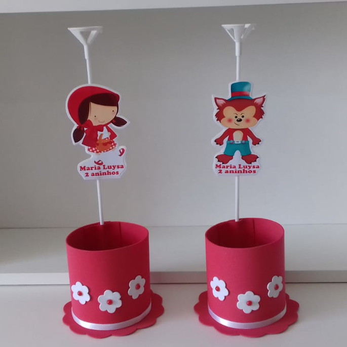 Imagem 1 - Kit com 10 Enfeite de Mesa Chapéuzinho Vermelho - Mod 1