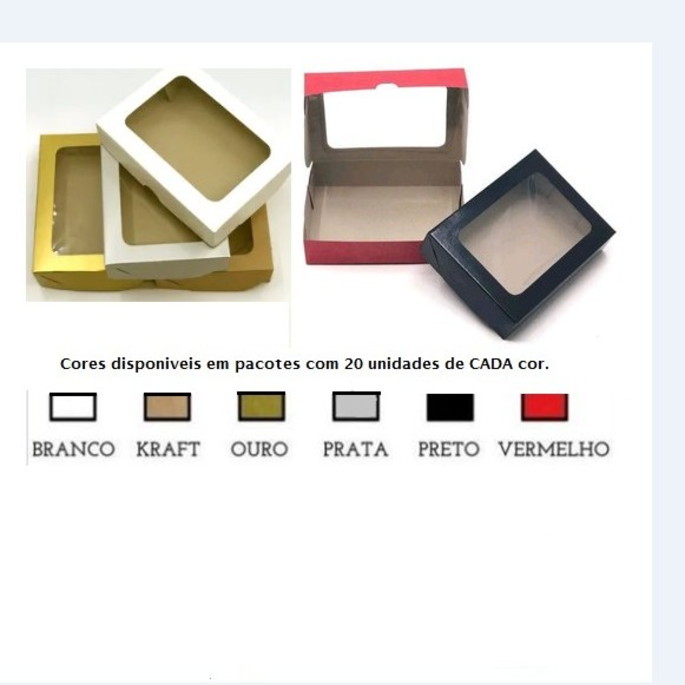 Imagem 1 - Caixa com visor 15 x 11 x 3.5 Pcte com 20 de uma cor