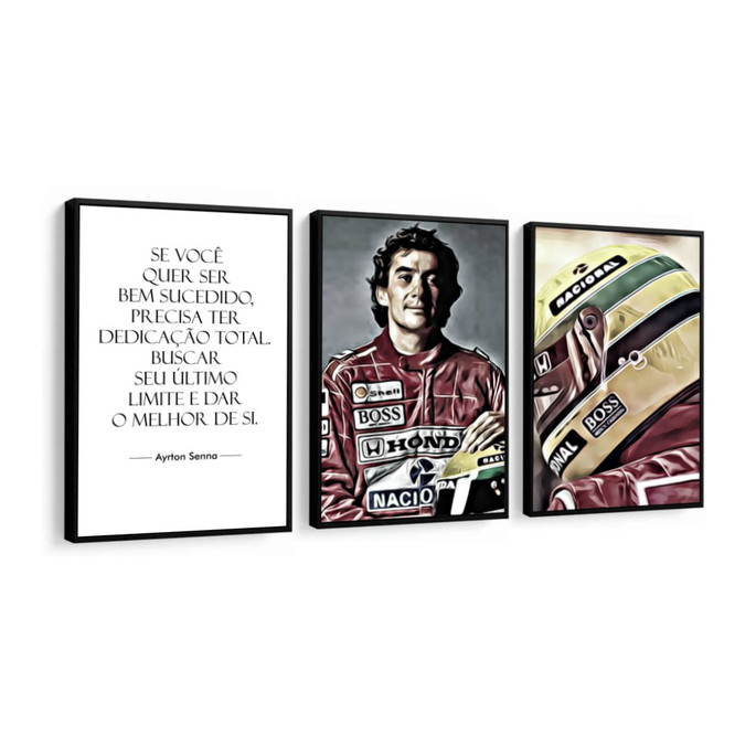 Imagem 1 - Quadro Decorativo Ayrton Senna Frases com Moldura