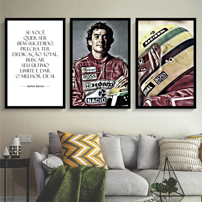 Imagem 3 - Quadro Decorativo Ayrton Senna Frases com Moldura