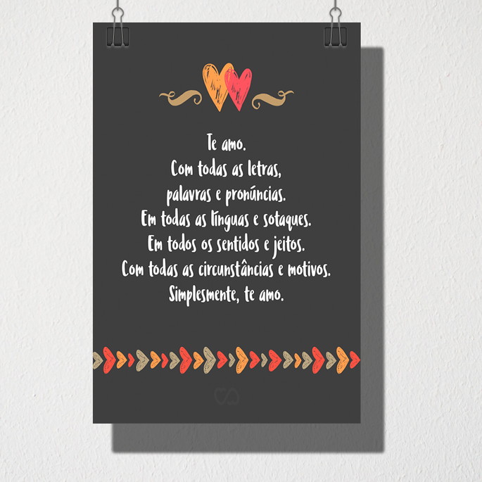 Imagem 1 - Poster A5 Te amo