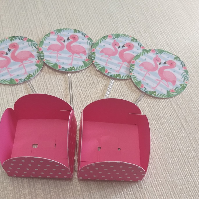 Imagem 1 - Topper com Forminhas Flamingo
