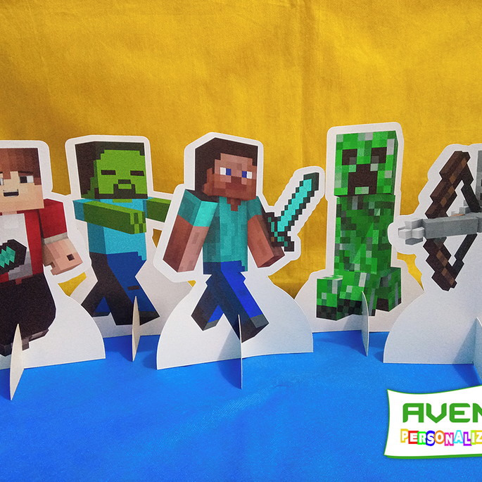 Imagem 1 - Display de Mesa Minecraft (kit com 05 Display)