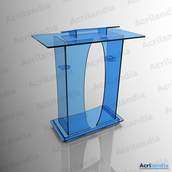 Imagem 1 - Púlpito de Acrílico Azul Mod. Filemon com LED