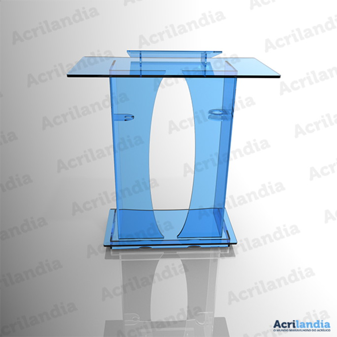 Imagem 2 - Púlpito de Acrílico Azul Mod. Filemon com LED