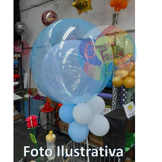 Imagem 2 - 4 Balões Bubble Coloridos 18 Polegadas ATACADO