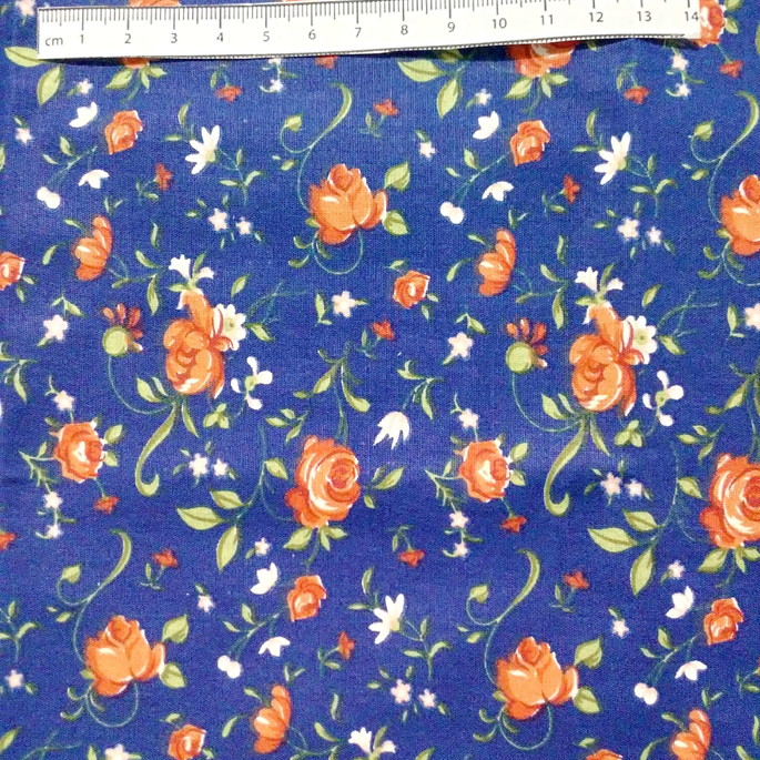 Imagem 3 - Kit tricoline patchwork Flor Azul