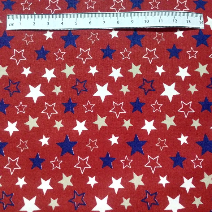 Imagem 3 - Kit tricoline patchwork Estrelinha