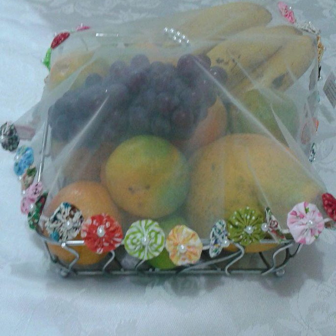 Imagem 1 - Cobre - frutas fuxico 50cm