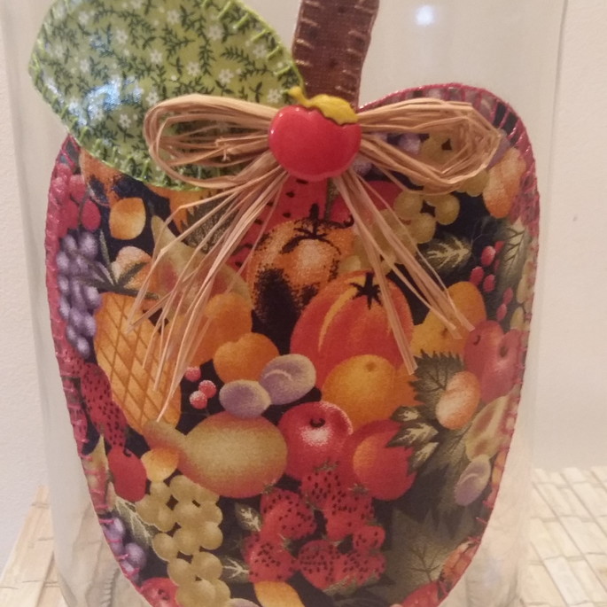 Imagem 1 - Pote patchwork maçã tecido