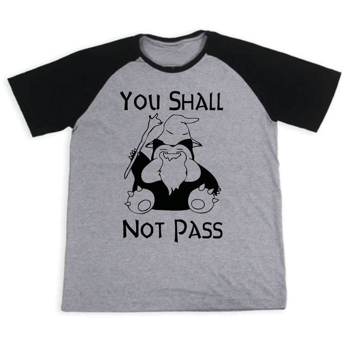 Imagem 1 - Camiseta You Shall Not Pass Snorlax Raglan