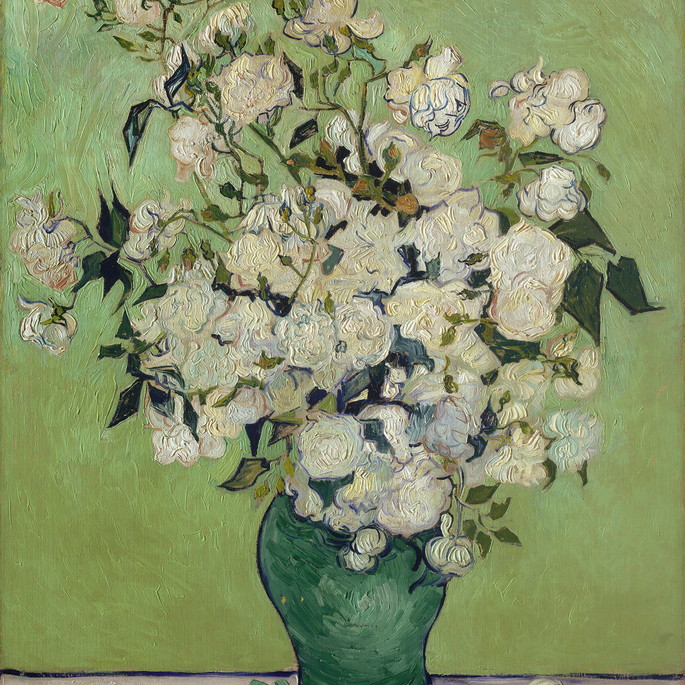 Imagem 2 - Quadro Van Gogh, Vase Of Roses, Tela Canvas 50x60cn Luxo