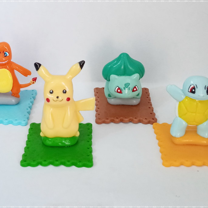 Imagem 1 - Kit com 4 Pokémons com base quadrada