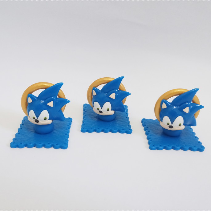 Imagem 1 - Kit com 10 Apliques do Sonic com anel