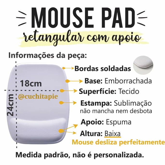 Imagem 3 - Mouse pad Retangular com apoio -Mapa