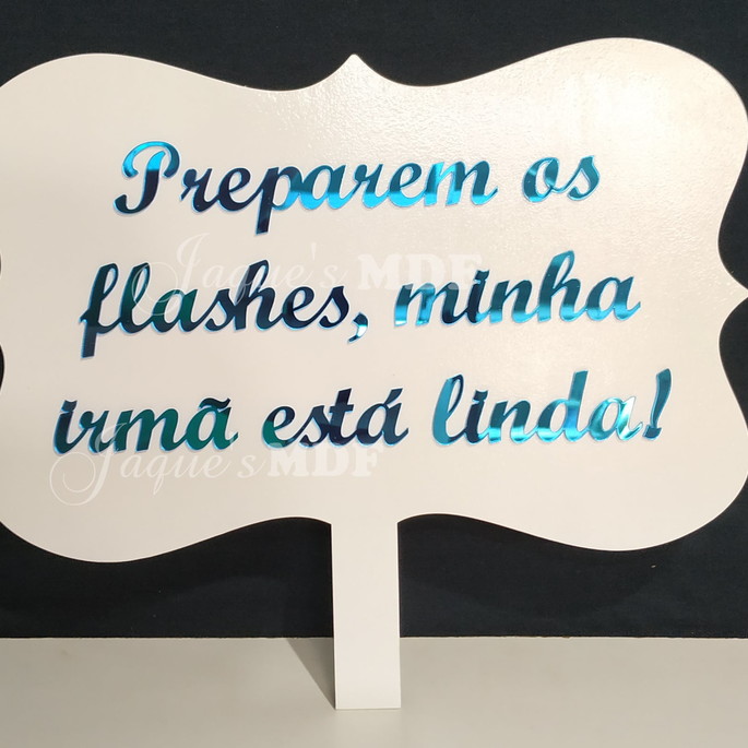 Imagem 1 - Placa com Cabo Personalizada com Texto Espelhado