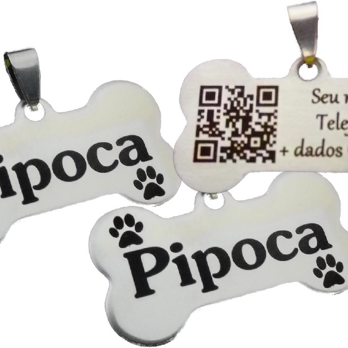 Imagem 1 - Pingente para Cães com Qr Code - Inox