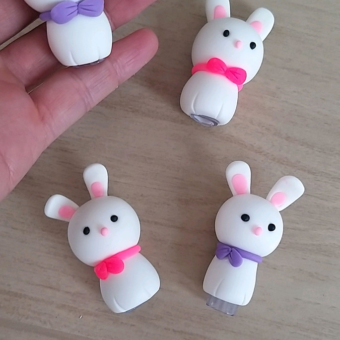 Imagem 2 - Ponteiras para Canetas Bic Coelho Lembrancinhas Biscuit