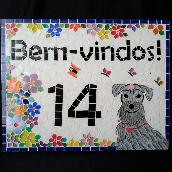 Imagem 2 - Placa com Número em Mosaico Bem-vindos