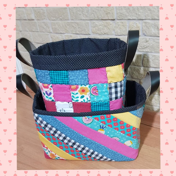Imagem 3 - Conjunto de Cestas em Patchwork