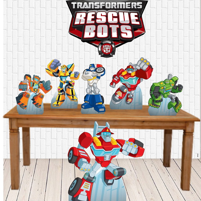 Imagem 1 - Kit Display Transformers Rescuo Bots - mdf