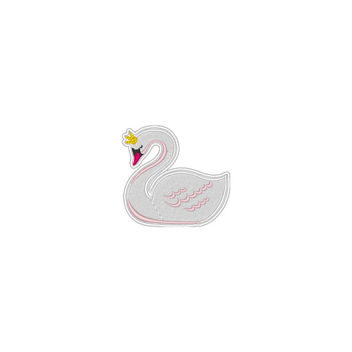 Imagem 1 - Patch Bordado Termocolante Cisne Coroa - modelo1