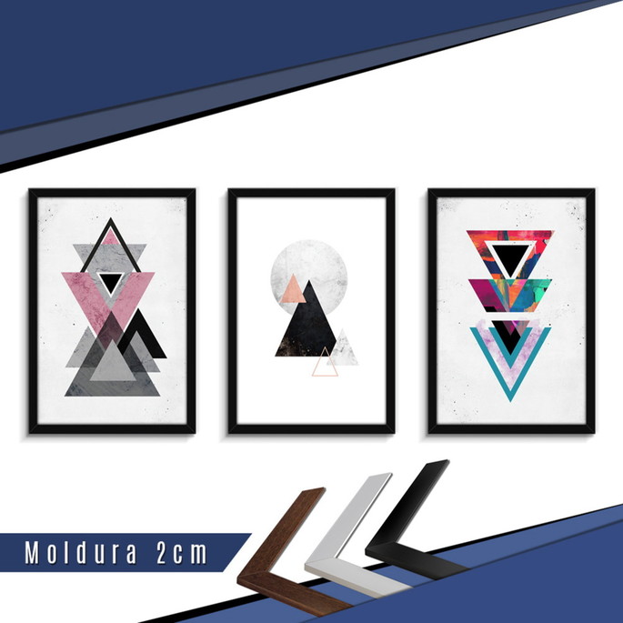 Imagem 2 - Quadros Abstratos Colorido: Com Vidro