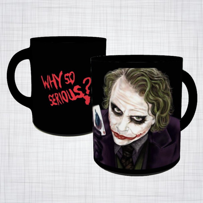 Imagem 1 - Caneca Porcelana preta Coringa why so serious DC
