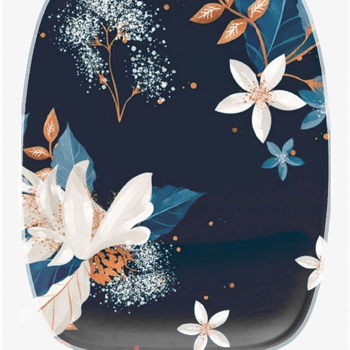 Imagem 1 - Mouse Pad personalizado com apoio Fundo azul com flores