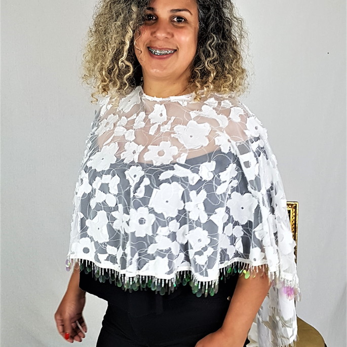 Imagem 1 - Pelerine Renda Branca