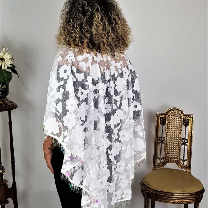Imagem 2 - Pelerine Renda Branca