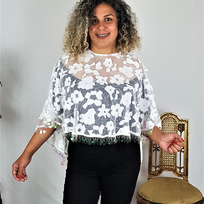 Imagem 4 - Pelerine Renda Branca