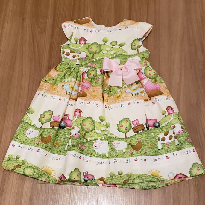 Imagem 1 - Vestido Infantil Fazendinha Vaquinha Aniversário Menina Bebê